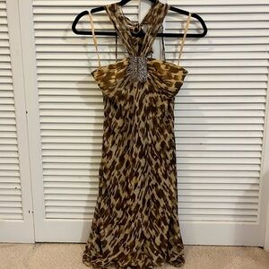 BCBG Leopard Print Halter Dress - Size 2